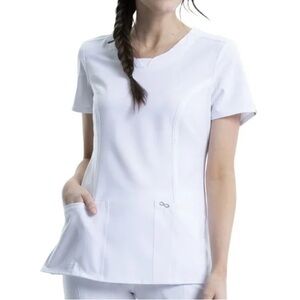Cherokee infinity White Fitted Short Sleeve scrub top